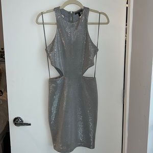 Silver cut out dress